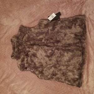 Weatherproof faux fur vest